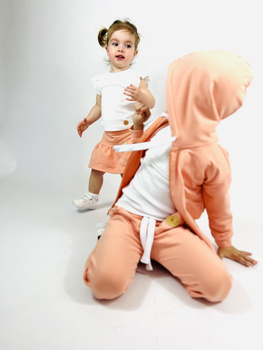 Bluza dziecięca zapinana z kapturem pastelowy pomarańcz Junior Zip