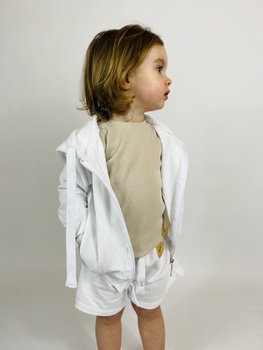 Bluza dziecięca zapinana z kapturem biała Junior Zip